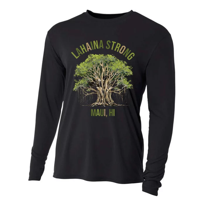 Vintage Maui Lahaina Hawaii Old Banyan Tree Strong For All Cooling Performance Long Sleeve Crew