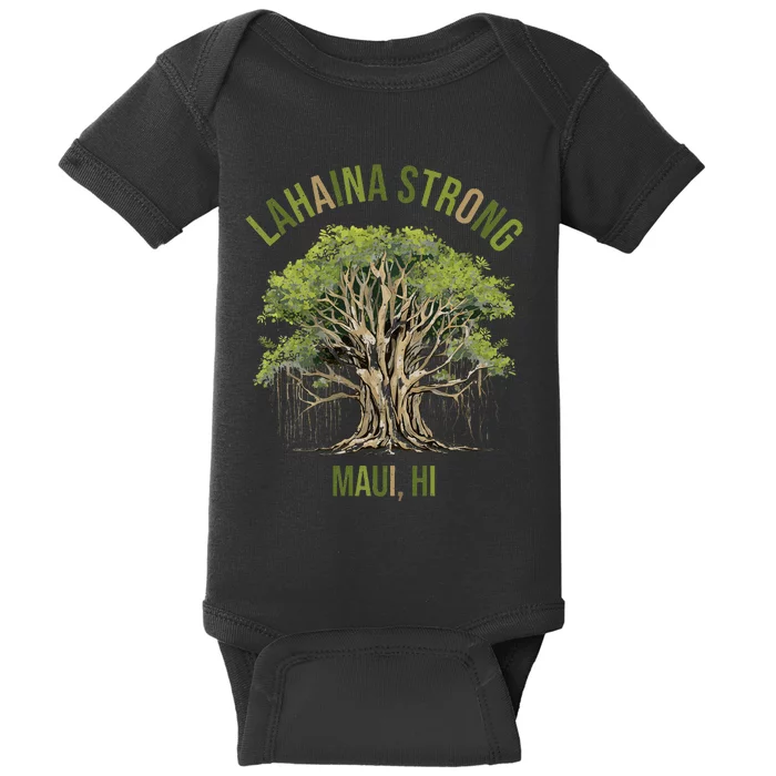 Vintage Maui Lahaina Hawaii Old Banyan Tree Strong For All Baby Bodysuit