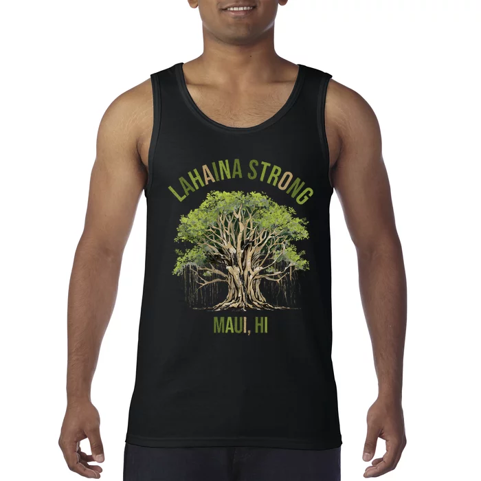 Vintage Maui Lahaina Hawaii Old Banyan Tree Strong For All Tank Top