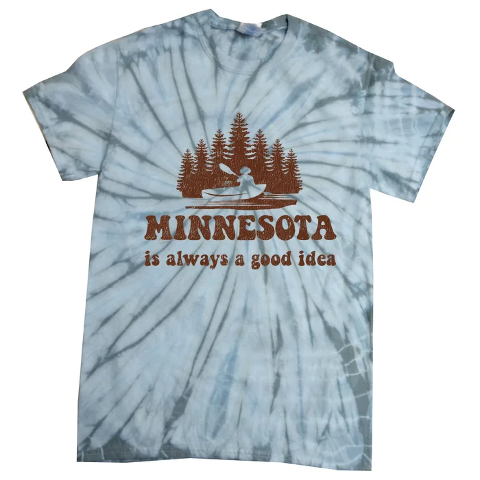 Vintage Minnesota Lake Life Gift Tie-Dye T-Shirt