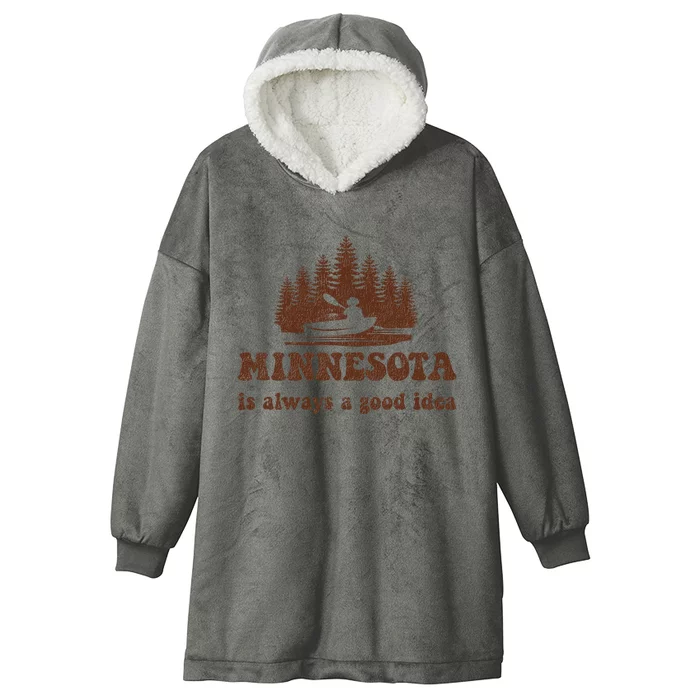 Vintage Minnesota Lake Life Gift Hooded Wearable Blanket