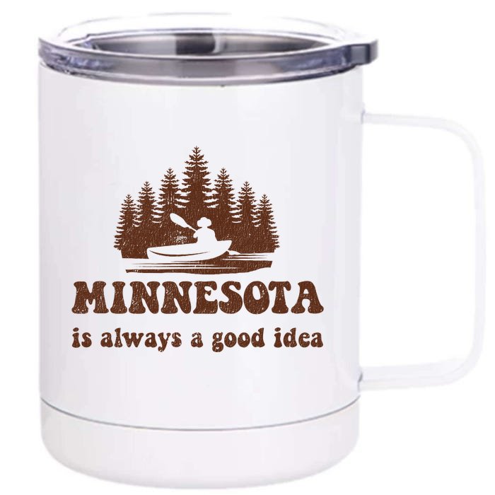 Vintage Minnesota Lake Life Gift 12 oz Stainless Steel Tumbler Cup