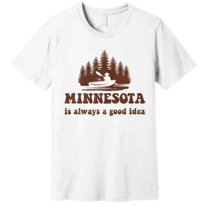 Vintage Minnesota Lake Life Gift Premium T-Shirt