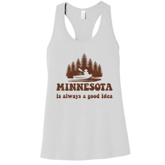 Vintage Minnesota Lake Life Gift Women's Racerback Tank