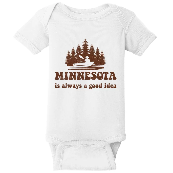 Vintage Minnesota Lake Life Gift Baby Bodysuit