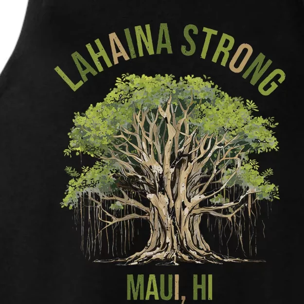 Vintage Maui Lahaina Banyan Tree Ladies Tri-Blend Wicking Tank