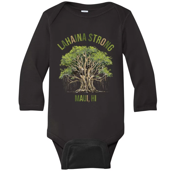 Vintage Maui Lahaina Banyan Tree Baby Long Sleeve Bodysuit