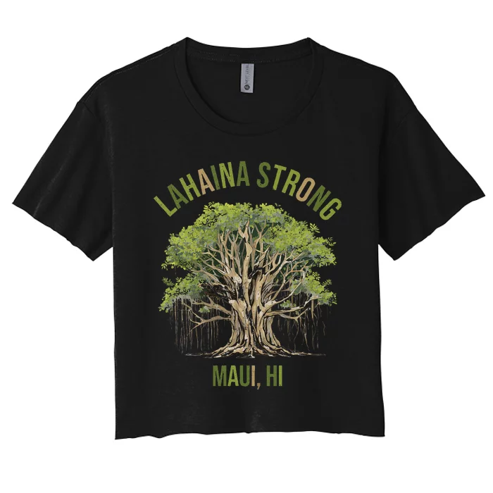 Vintage Maui Lahaina Banyan Tree Women's Crop Top Tee