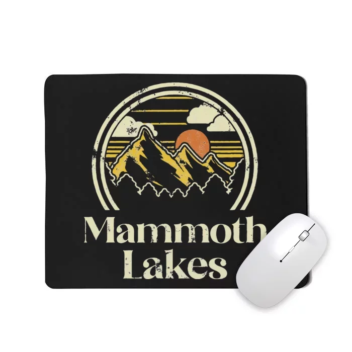 Vintage Mammoth Lakes Mountains California Hiking Camp Retro Mousepad