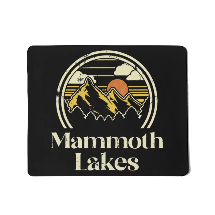 Vintage Mammoth Lakes Mountains California Hiking Camp Retro Mousepad