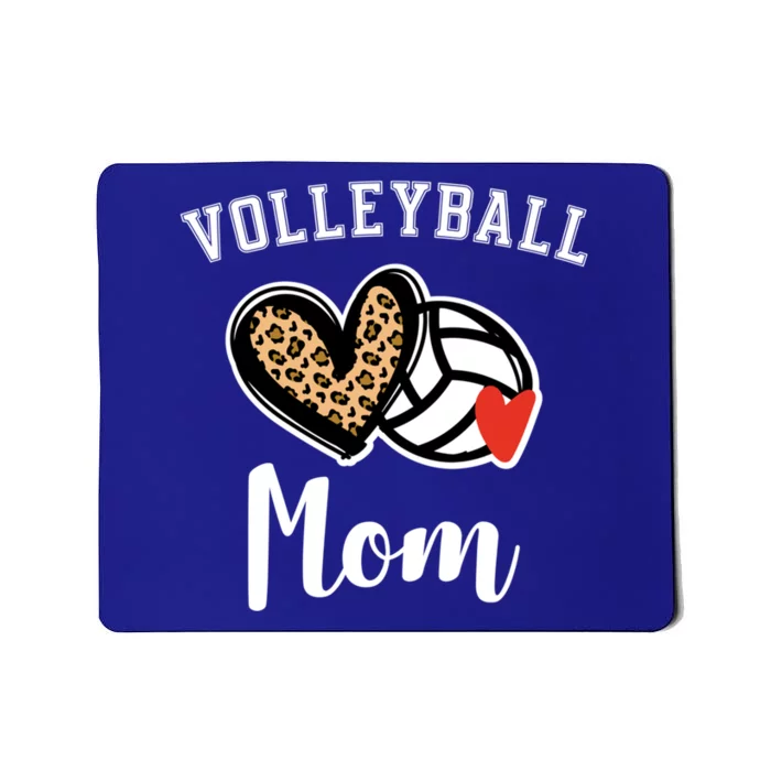 Volleyball Mom Leopard Heart Funny Gift Mousepad