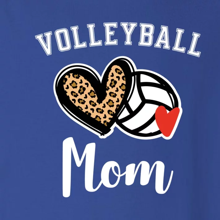 Volleyball Mom Leopard Heart Funny Gift Toddler Long Sleeve Shirt