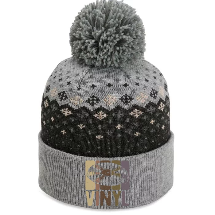 Vinyl Music Lover And Vinyl Record Player The Baniff Cuffed Pom Beanie