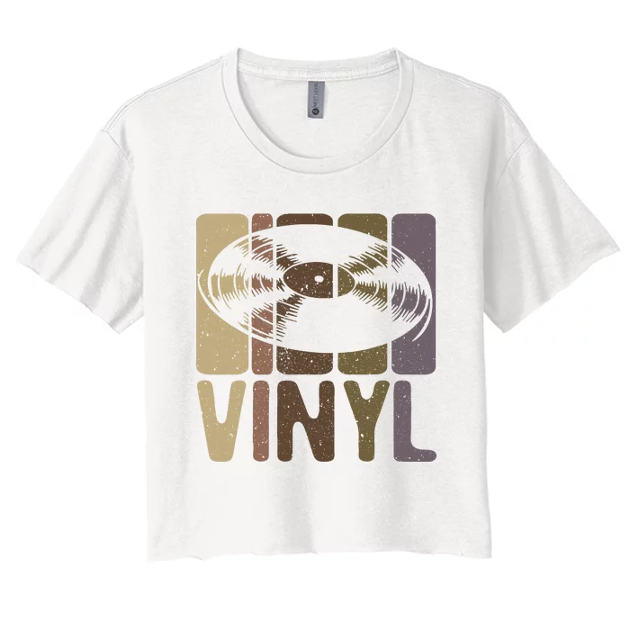 Vinyl Music Lover And Vinyl Record Player Women's Crop Top Tee