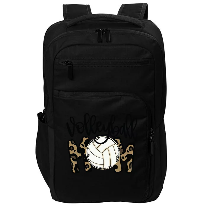 Volleyball Mom Leopard Funny Ball Mom Mother's Day Gift Impact Tech Backpack