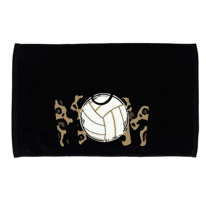 Volleyball Mom Leopard Funny Ball Mom Mother's Day Gift Microfiber Hand Towel