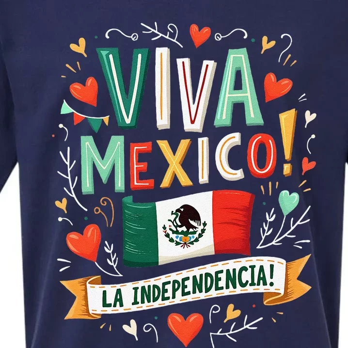 Viva Mexico La Independencia Fiesta Mexican Independence Day Gift Sueded Cloud Jersey T-Shirt