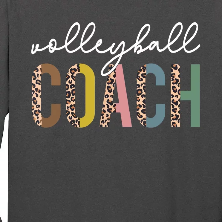 Volleyball Mom Leopard Volleyball Coach Team Gift Tall Long Sleeve T-Shirt