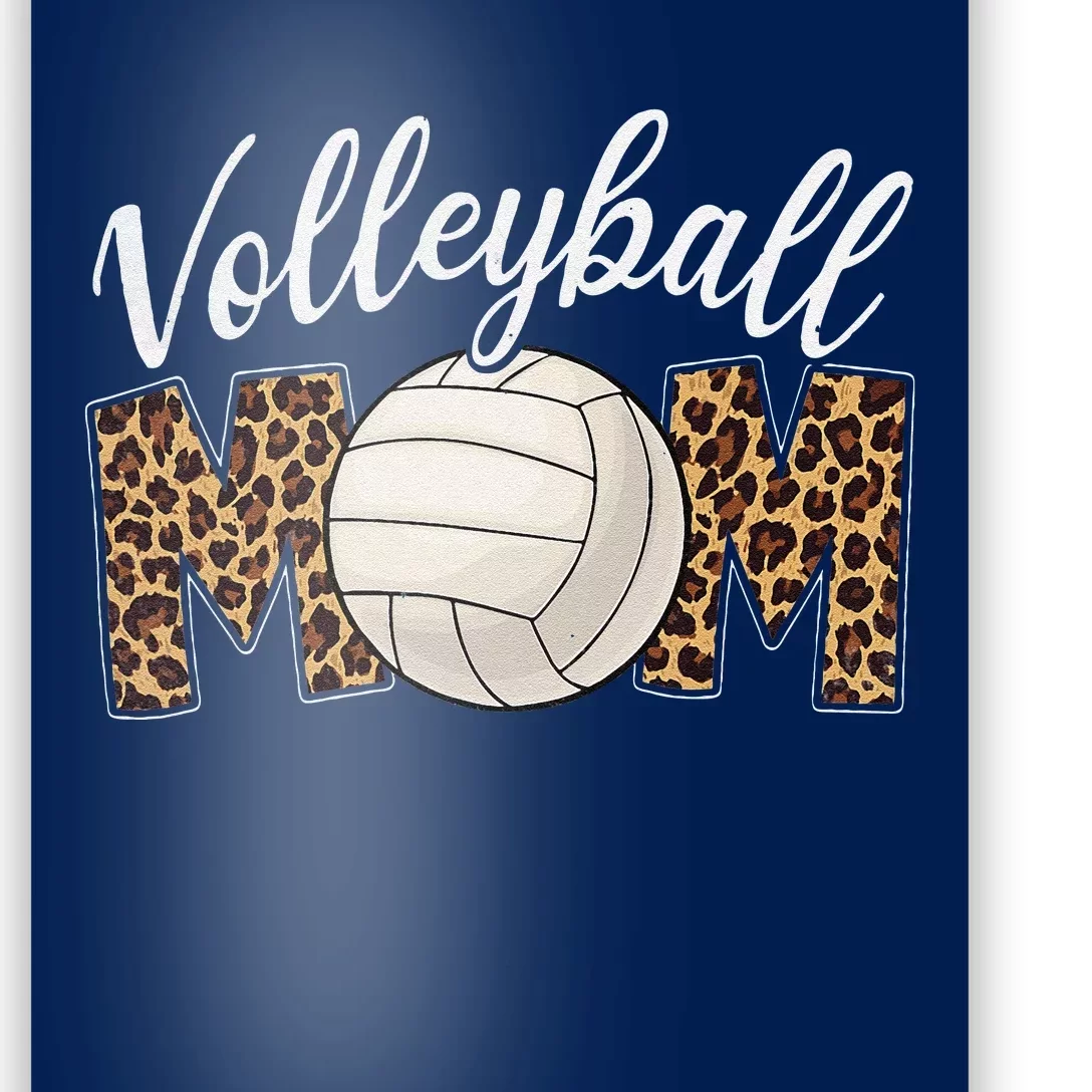 Volleyball Mom Leopard Funny Sport Ball Mom Mother's Day Poster