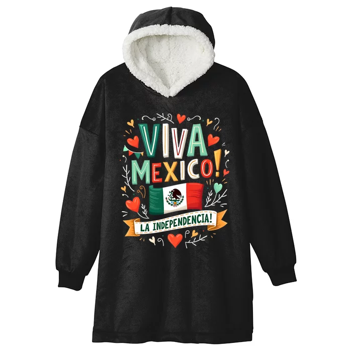 Viva Mexico La Independencia Fiesta Mexican Independence Day Hooded Wearable Blanket