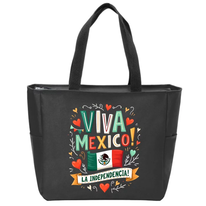 Viva Mexico La Independencia Fiesta Mexican Independence Day Zip Tote Bag