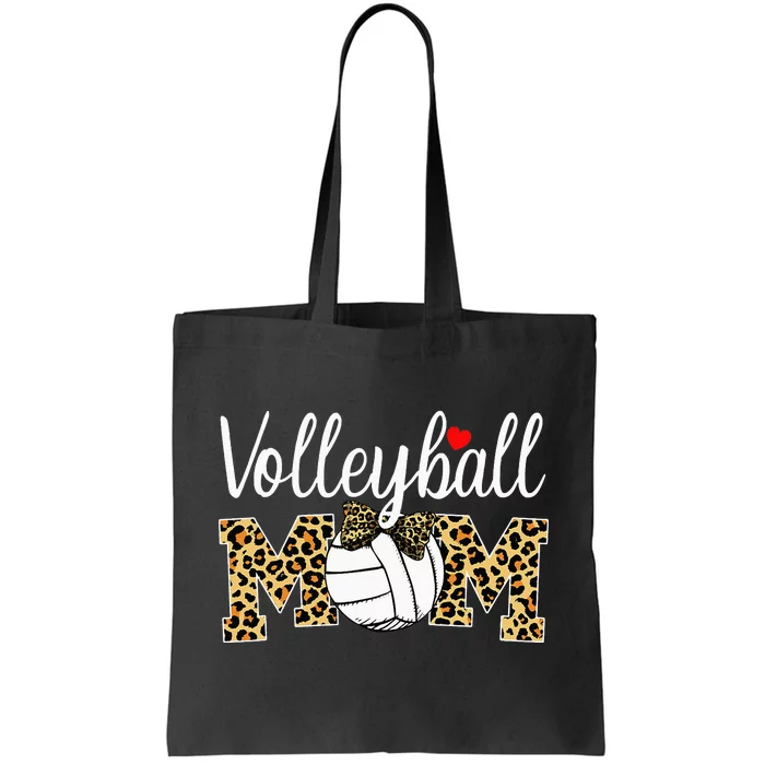 Volleyball Mom Leopard Funny Ball Mom Mother's Day Gift Tote Bag