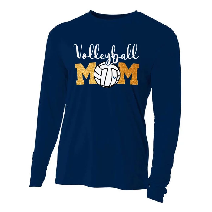 Volleyball Mom Mothers Day Volleyball Game Day Cheer Mom Cooling Performance Long Sleeve Crew