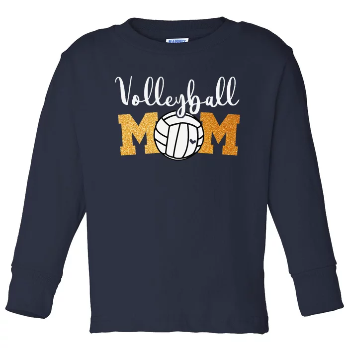 Volleyball Mom Mothers Day Volleyball Game Day Cheer Mom Toddler Long Sleeve Shirt