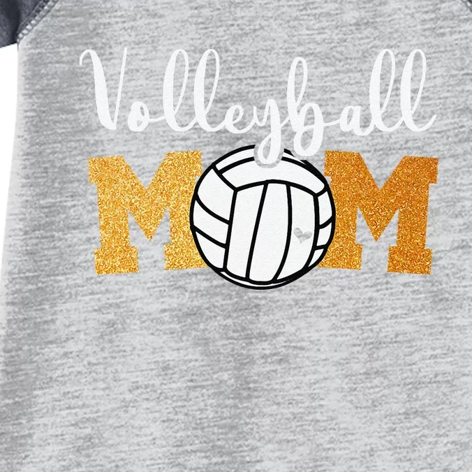 Volleyball Mom Mothers Day Volleyball Game Day Cheer Mom Infant Baby Jersey Bodysuit