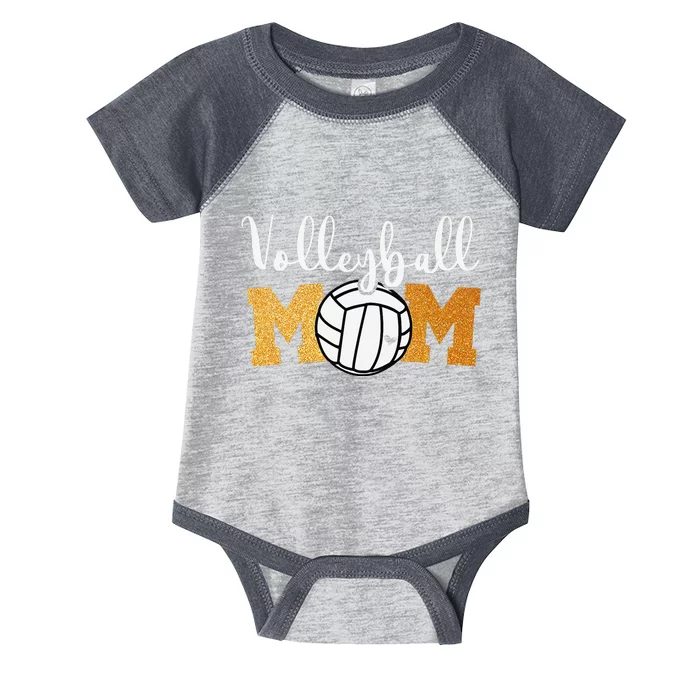 Volleyball Mom Mothers Day Volleyball Game Day Cheer Mom Infant Baby Jersey Bodysuit