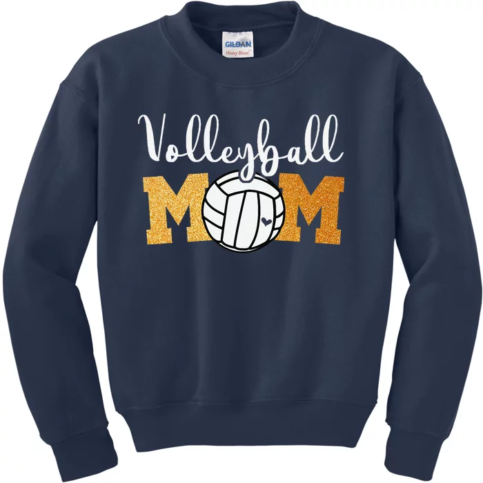 Volleyball Mom Mothers Day Volleyball Game Day Cheer Mom Kids Sweatshirt