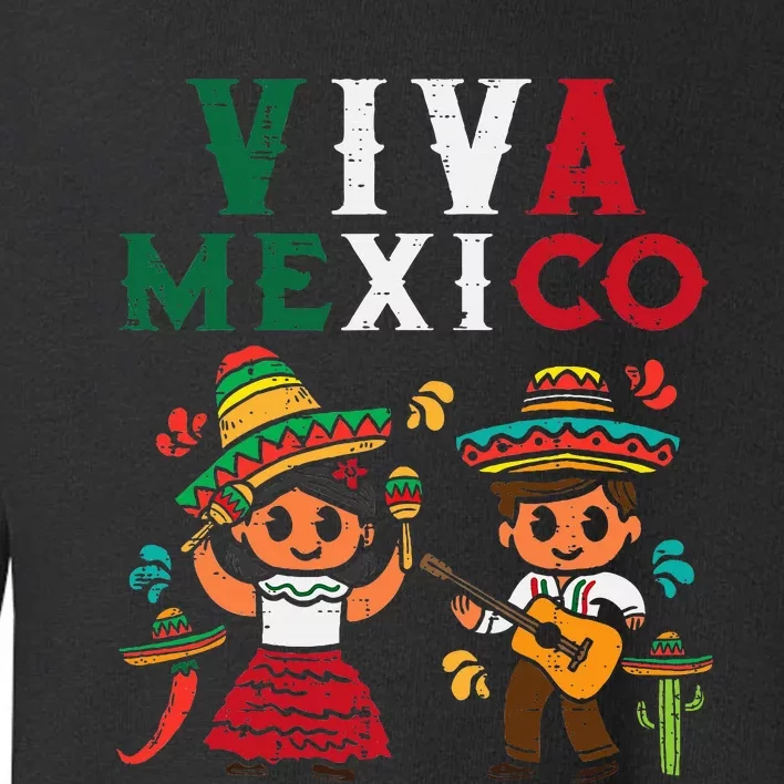 Viva Mexico Maracas Guitar Mexican Independence Toddler Sweatshirt