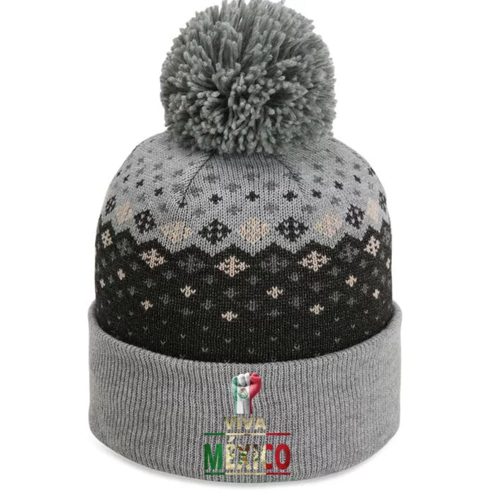 Viva Mexico Mexican Pride Fist The Baniff Cuffed Pom Beanie