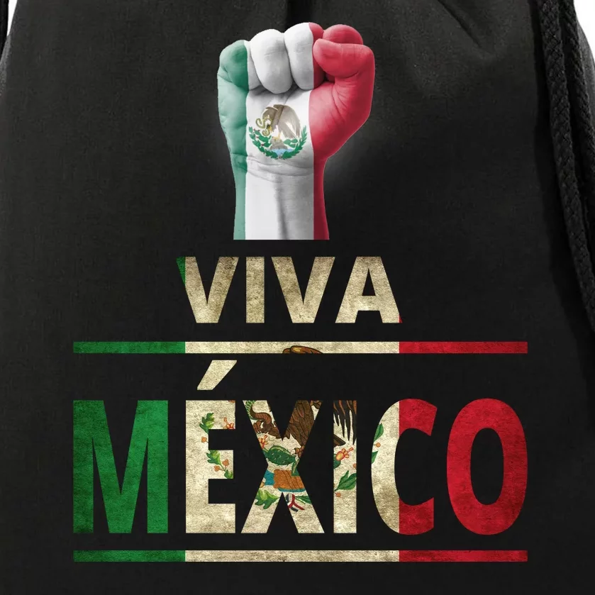 Viva Mexico Mexican Pride Fist Drawstring Bag