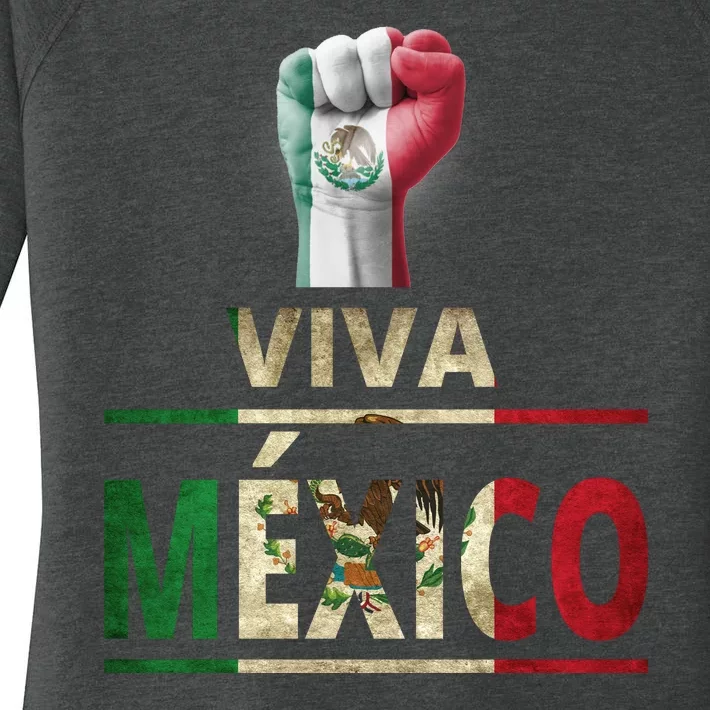 Viva Mexico Mexican Pride Fist Women's Perfect Tri Tunic Long Sleeve Shirt