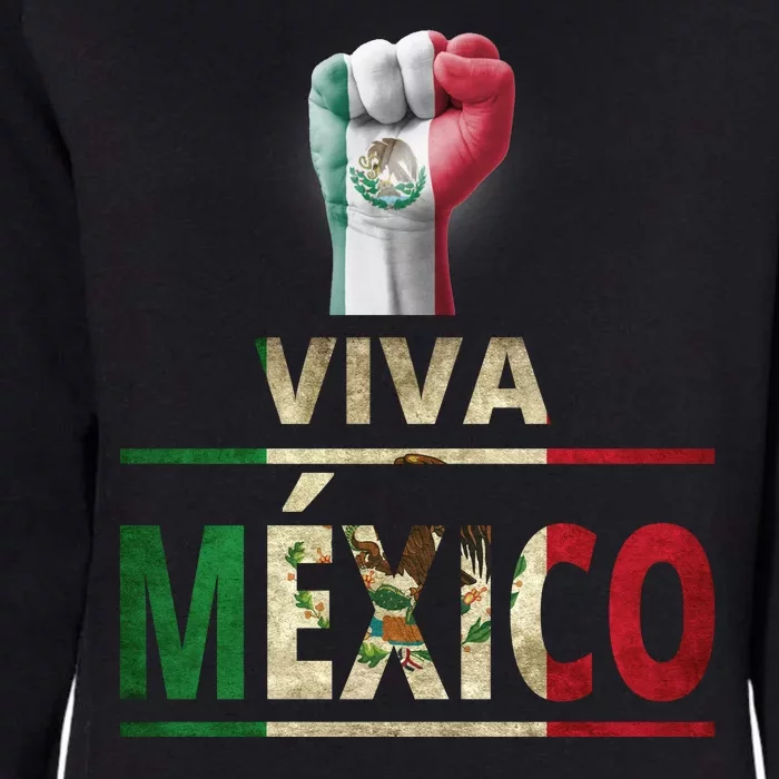 Viva Mexico Mexican Pride Fist Womens California Wash Sweatshirt