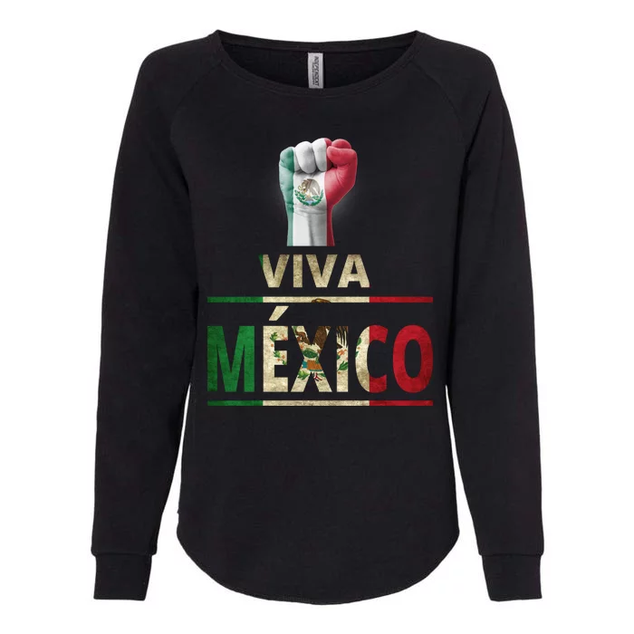 Viva Mexico Mexican Pride Fist Womens California Wash Sweatshirt