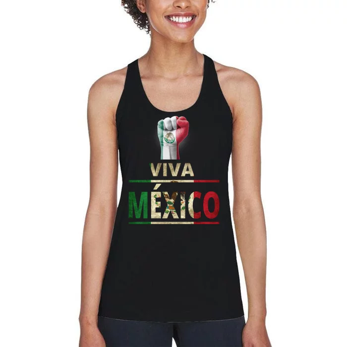 Viva Mexico Mexican Pride Fist Women's Racerback Tank