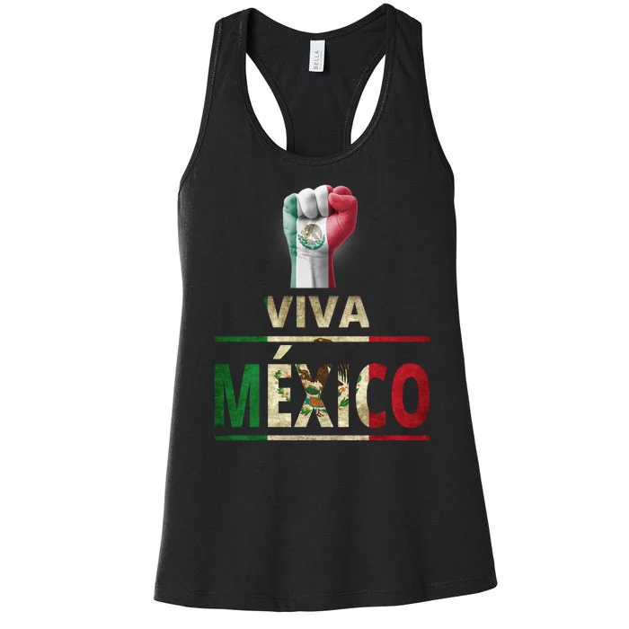 Viva Mexico Mexican Pride Fist Women's Racerback Tank