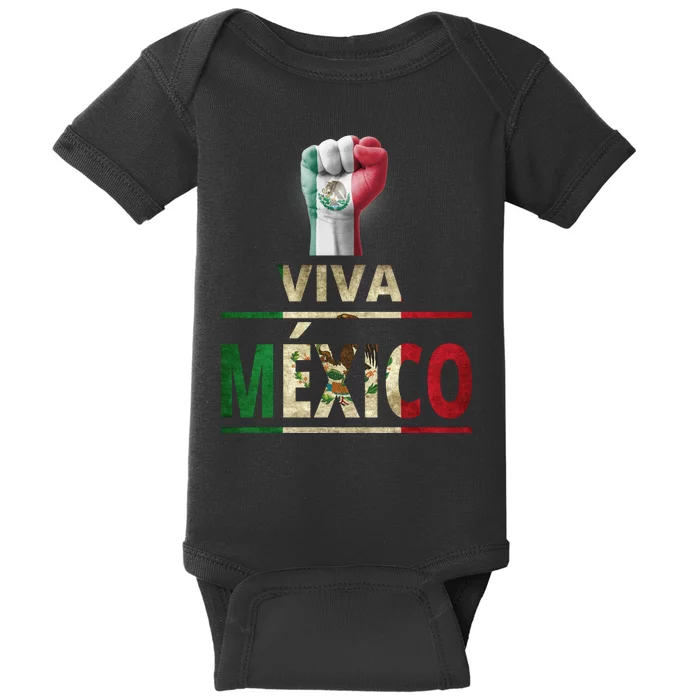 Viva Mexico Mexican Pride Fist Baby Bodysuit