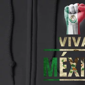 Viva Mexico Mexican Pride Fist Full Zip Hoodie