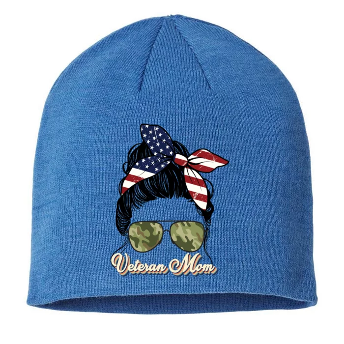 Veteran Mom MotherS Day 2023 Gift Proud Us Veteran Mom Gift 8 1/2in Sustainable Knit Beanie