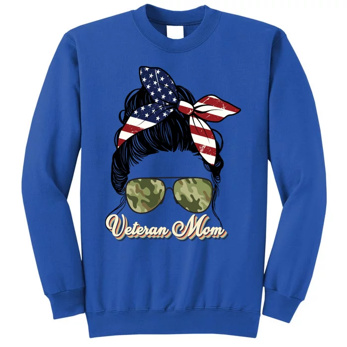 Veteran Mom MotherS Day 2023 Gift Proud Us Veteran Mom Gift Tall Sweatshirt