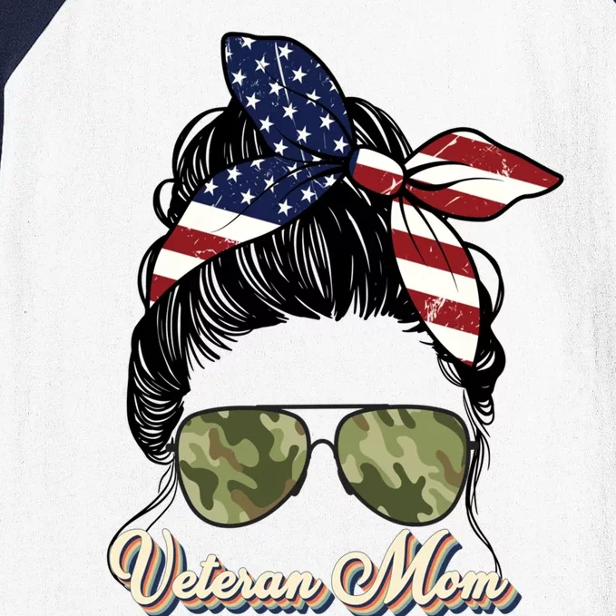 Veteran Mom MotherS Day 2023 Gift Proud Us Veteran Mom Gift Baseball Sleeve Shirt