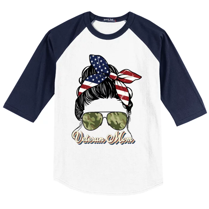 Veteran Mom MotherS Day 2023 Gift Proud Us Veteran Mom Gift Baseball Sleeve Shirt