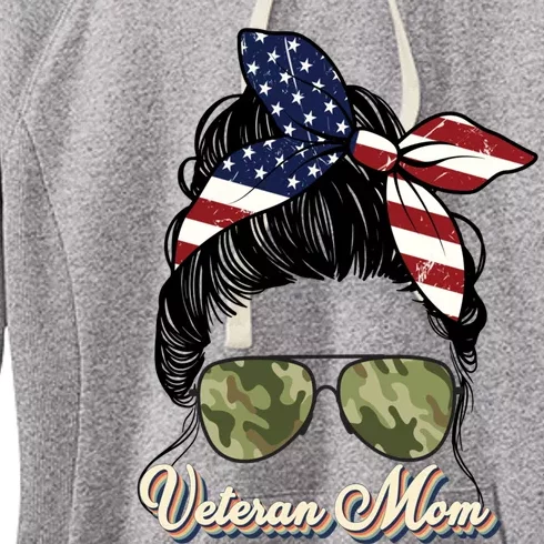 Veteran Mom MotherS Day 2023 Gift Proud Us Veteran Mom Gift Women's Fleece Hoodie