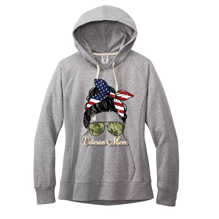 Veteran Mom MotherS Day 2023 Gift Proud Us Veteran Mom Gift Women's Fleece Hoodie