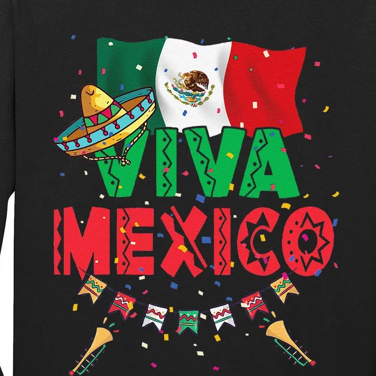 Viva Mexico Mexican Independence Day Independencia De Mexico Gift Tall Long Sleeve T-Shirt