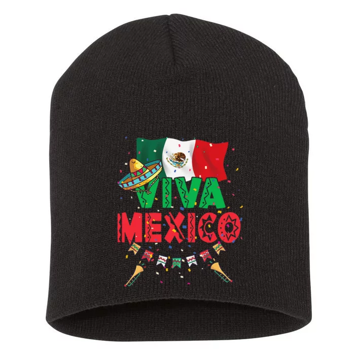 Viva Mexico Mexican Independence Day Independencia De Mexico Gift Short Acrylic Beanie