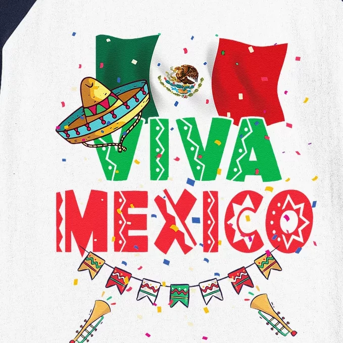 Viva Mexico Mexican Independence Day Independencia De Mexico Gift Baseball Sleeve Shirt